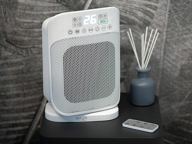 Grzejnik ceramiczny z pilotem LED i funkcją ECO Adler 7727