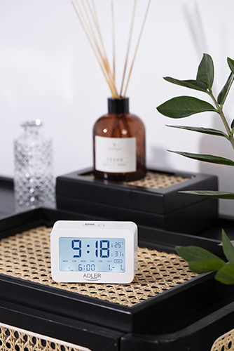 Budzik z czujnikiem temperatury i wilgotności Adler 1196