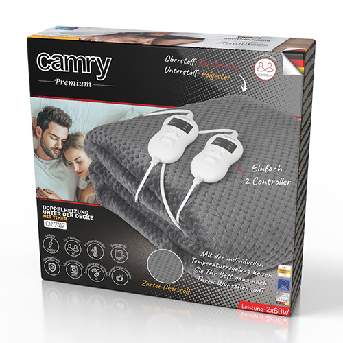 Elektryczny koc podkładowy z czasomierzem 8-stopni Camry 7417