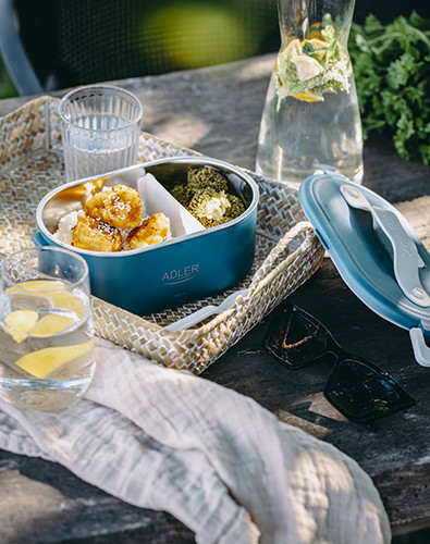 Elektryczny podgrzewacz do żywności 0.8L - metalowy pojemnik Adler 4505