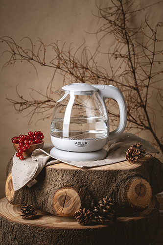 Czajnik szklany 1L z podświetleniem LED i automatycznym wyłączaniem Adler 1283