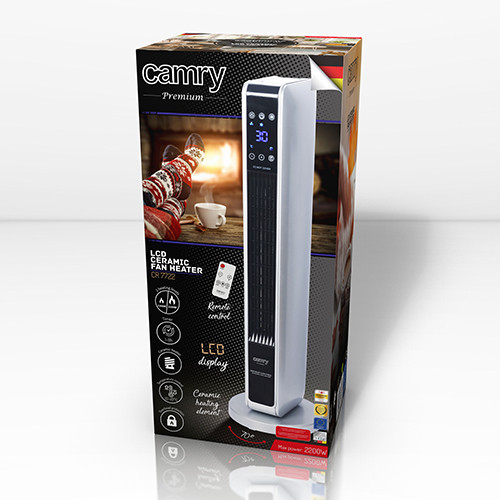 Termowentylator ceramiczny 2200W z pilotem LCD i oscylacją Camry 7722