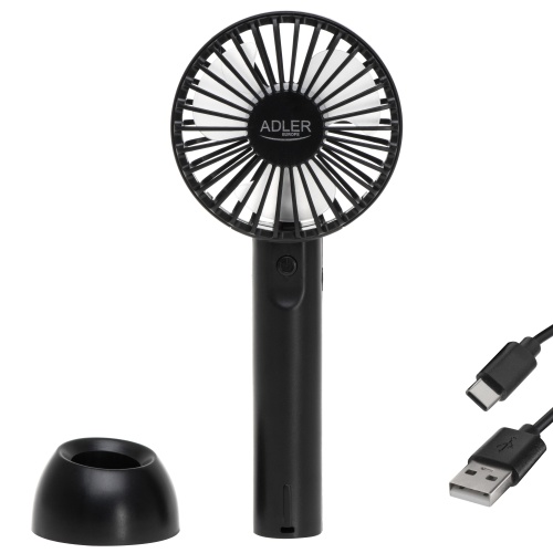 Przenośny wentylator USB z podstawką - 3 prędkości Adler 7338