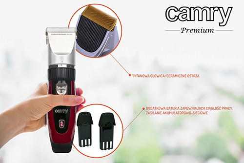 Strzyżarka dla zwierząt z 2 bateriami i tytanową głowicą Camry 2821