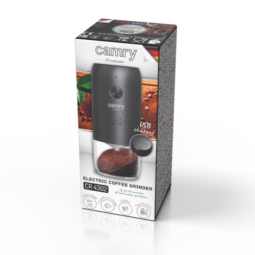 Bezprzewodowy młynek do kawy z USB-C - regulacja mielenia Camry 4302