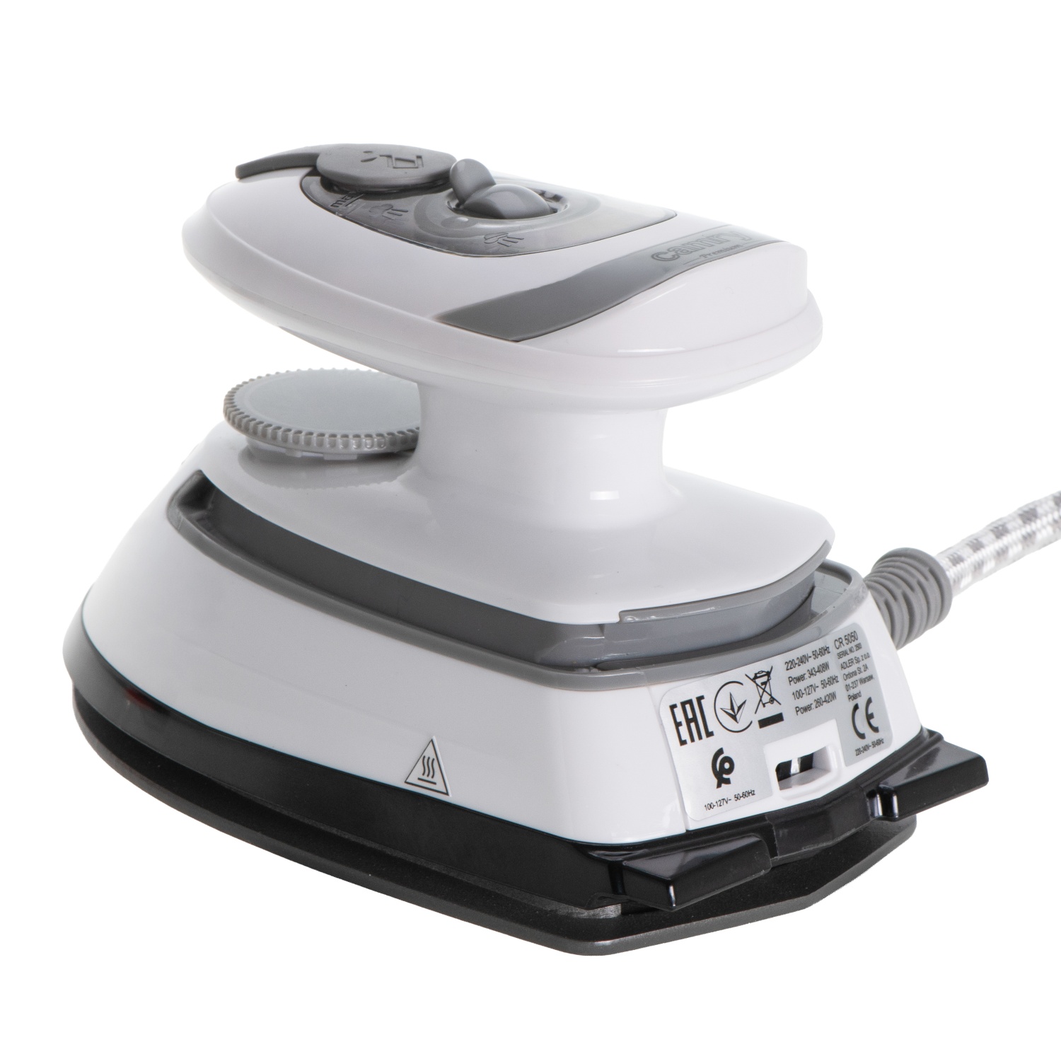 Żelazko parowe turystyczne z ceramiczną stopą i podwójnym zasilaniem Camry 5050