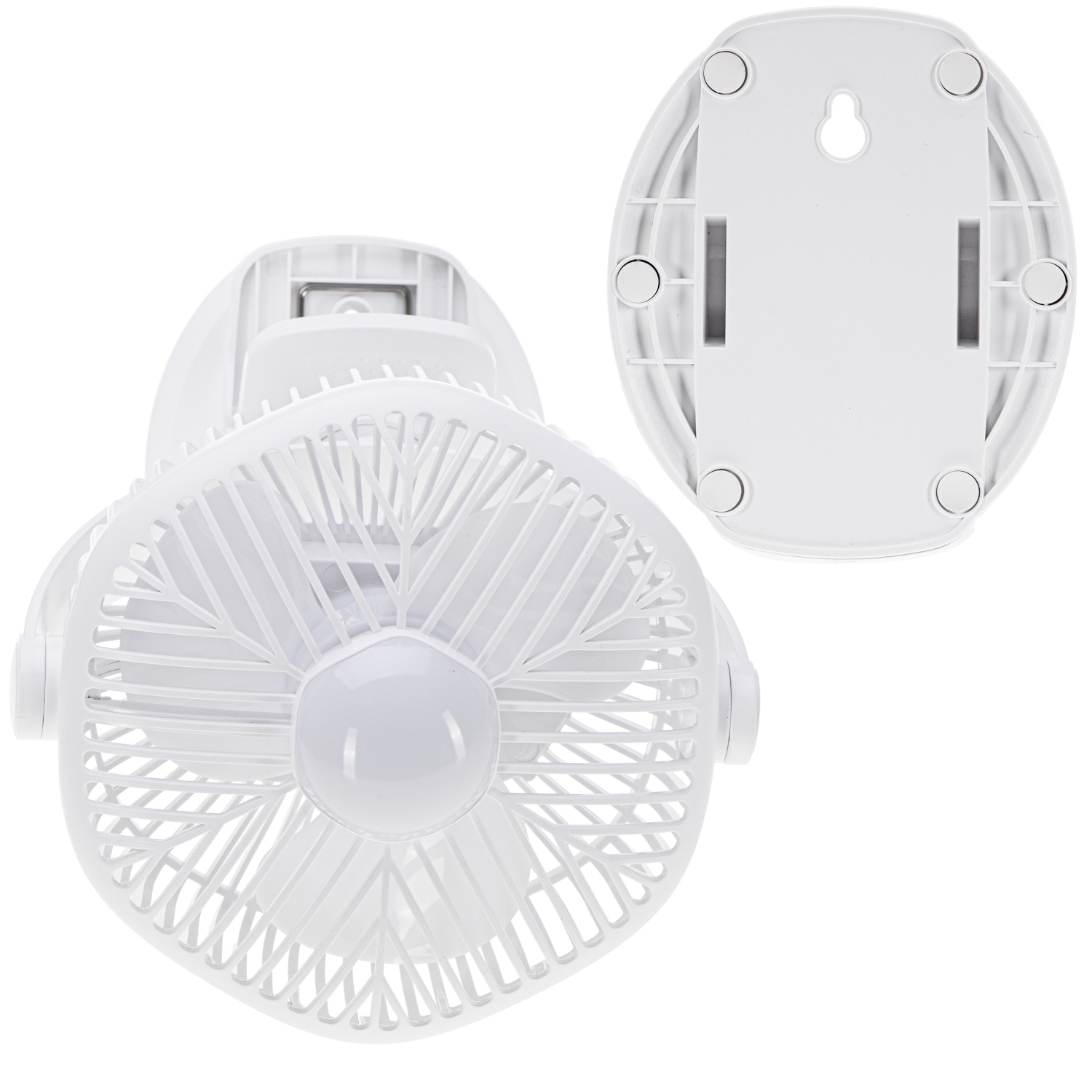 Wentylator akumulatorowy z klipsem i lampą LED - Adler 7335