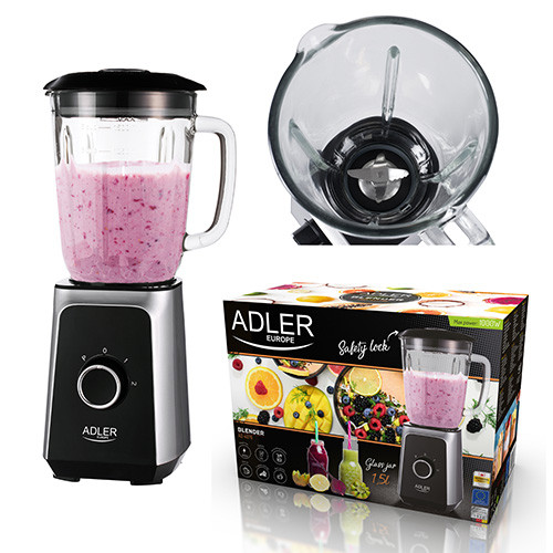 Blender kielichowy 1000W z szklanym dzbankiem Adler 4076