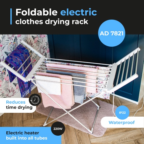 Elektryczna suszarka do ubrań składana z 18 grzałkami Adler 7821