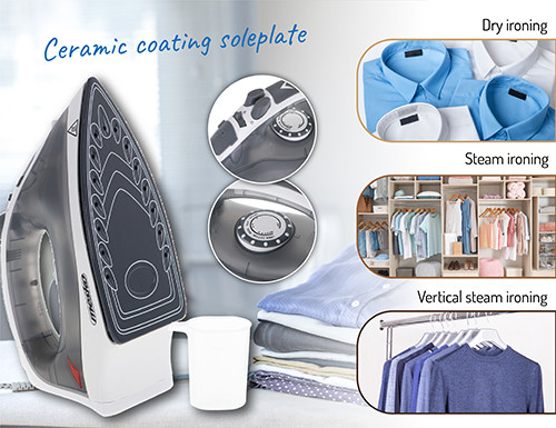 Żelazko parowe 2800W z ceramiczną stopą i pionowym prasowaniem Mesko 5037