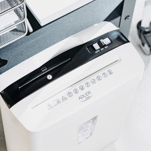 Niszczarka do dokumentów P-4 na 6 kartek z podajnikiem na CD Adler 1037