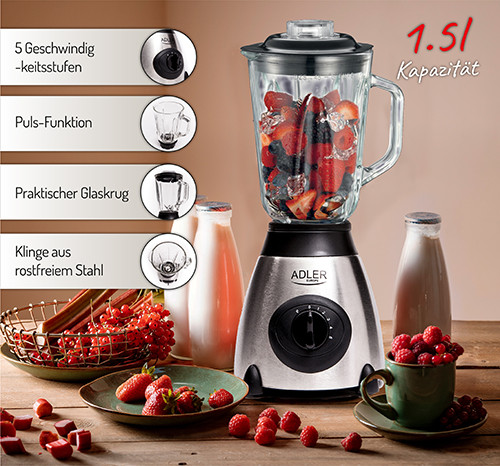 Blender kielichowy 600W z funkcją Pulse Adler 4070