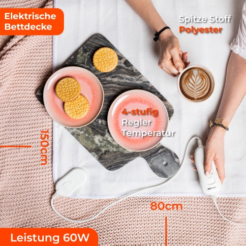 Elektryczny koc podkładowy 150x80 cm z regulacją temperatury Mesko 7419