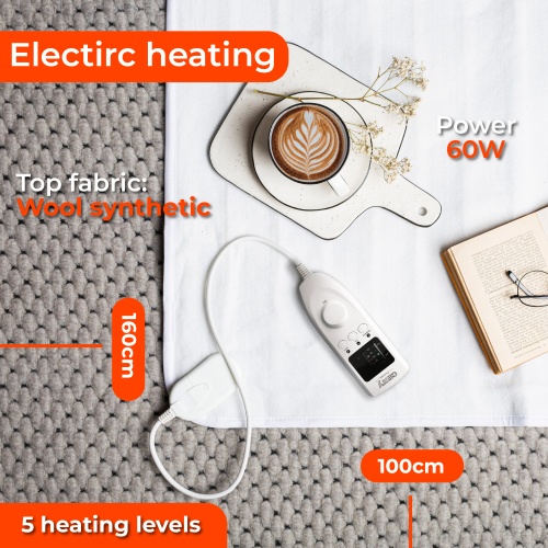 Elektryczny koc podkładowy z czasomierzem LCD - 100x160 cm Camry 7422