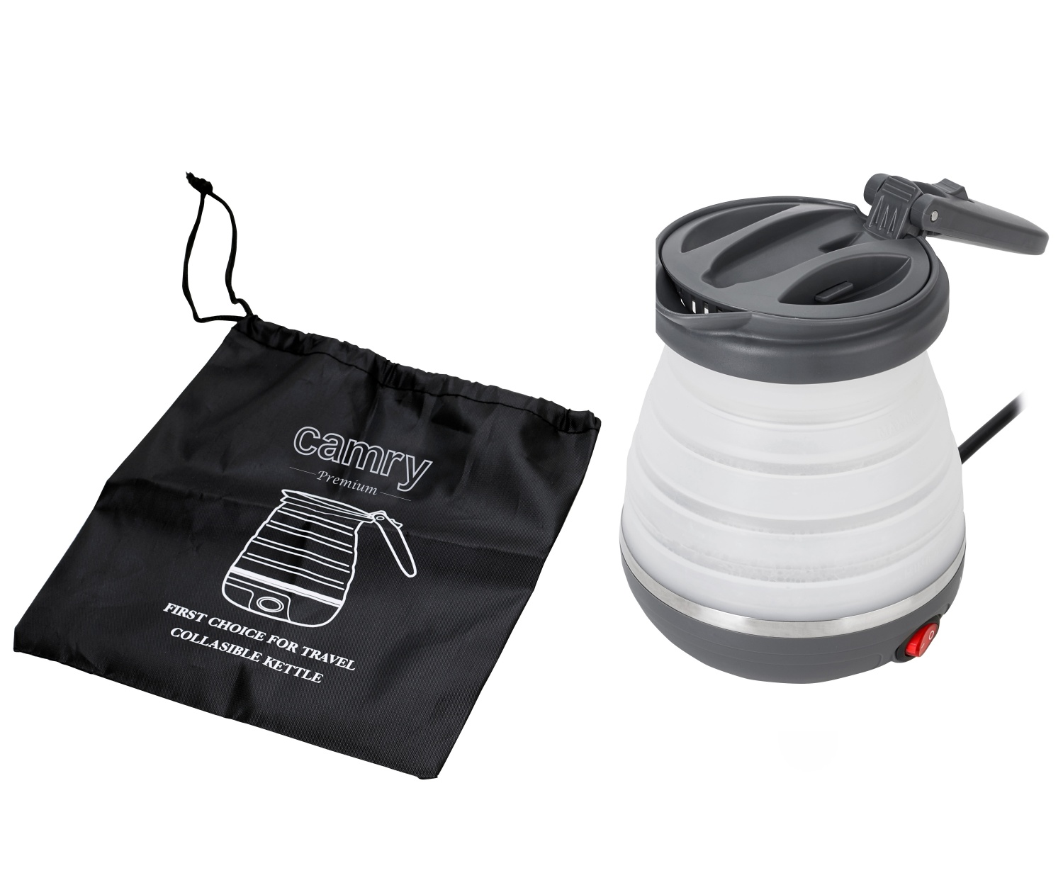 Czajnik turystyczny składany 0,6L silikonowy Camry 1374