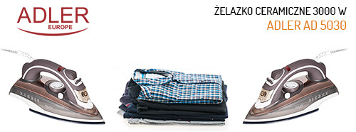 Żelazko ceramiczne 3000W z funkcją samoczyszczenia Adler 5030
