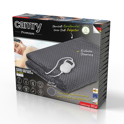 Elektryczny koc podkładowy z czasomierzem i 8 poziomami grzania Camry 7416