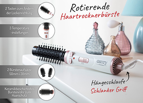 Obrotowa lokówko-suszarka z 2 szczotkami 38mm 50mm - 1200W Camry 2021