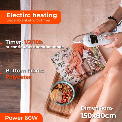 Elektryczny koc podkładowy z czasomierzem 8 poziomów grzania Camry 7423