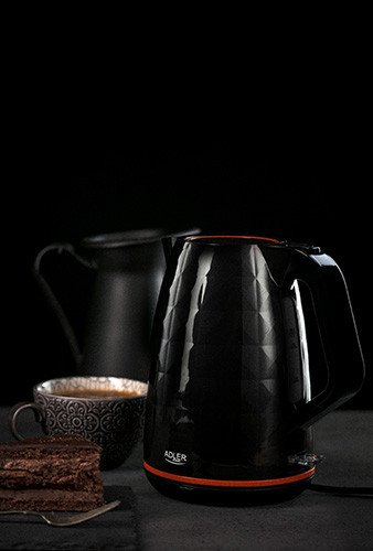 Czajnik elektryczny 1,7L 2200W czarny z filtrem Adler 1277