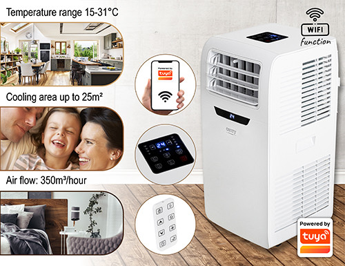 Klimatyzator 9000 BTU z funkcją grzania i WiFi Camry 7853