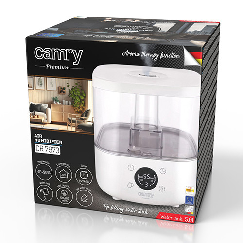 Nawilżacz ultradźwiękowy z higrometrem i górnym napełnianiem Camry 7973