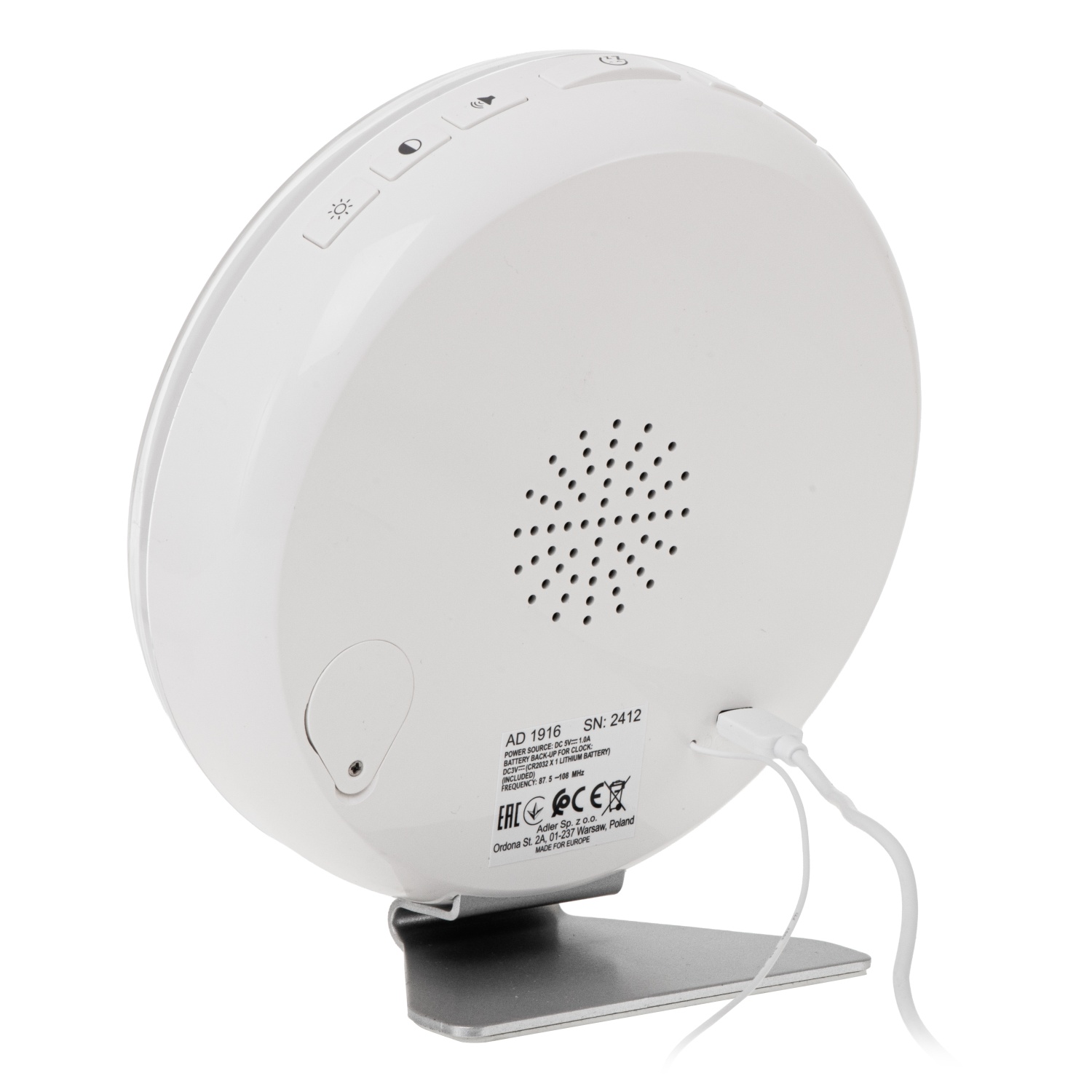 Budzik świetlny z symulacją wschodu słońca i dźwiękami natury Adler 1916