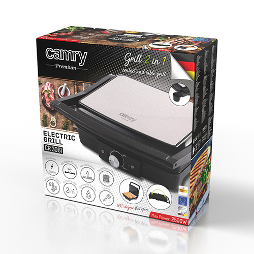 Grill elektryczny stołowy 180° z regulacją temperatury Camry 3061