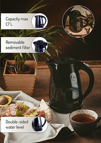 Czajnik elektryczny 1,7L z automatycznym wyłączaniem - czarny Camry 1255