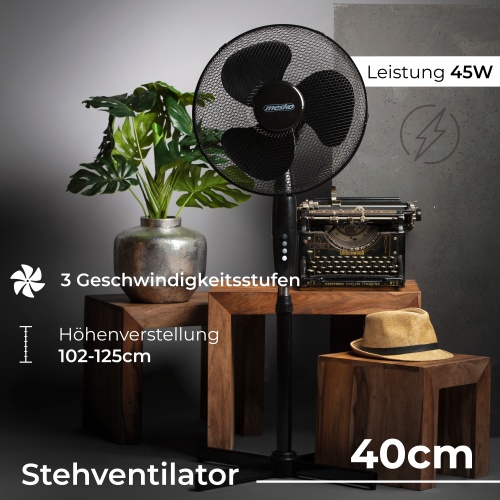 Wentylator stojący 40cm z regulacją wysokości i oscylacją Mesko 7311