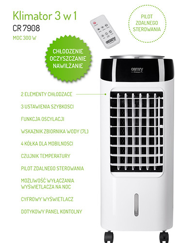 Klimator 3w1 z nawilżaniem i oczyszczaniem Camry 7908