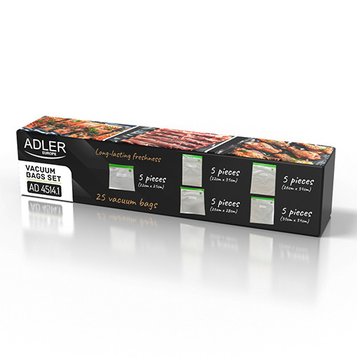 Zestaw torebek próżniowych wielokrotnego użytku 25 sztuk Adler 4514.1