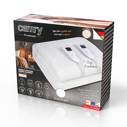 Elektryczny koc podkładowy z czasomierzem 160x180 cm Camry 7421