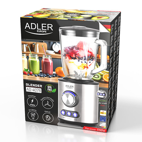 Blender kielichowy 1700W szklany kielich 1.5L Adler 4078