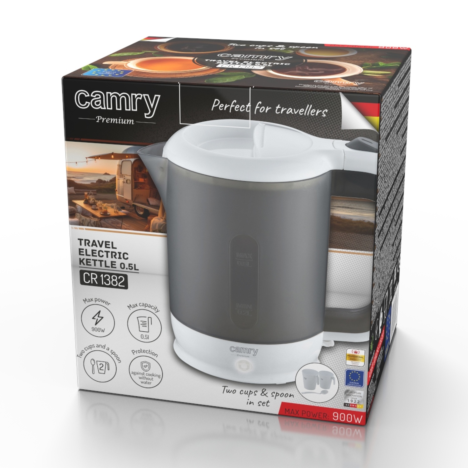 Czajnik turystyczny elektryczny 0,5L z kubkami Camry 1382
