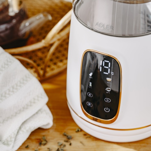 Czajnik elektryczny szklany z regulacją temperatury 1,7L LED Adler 1305