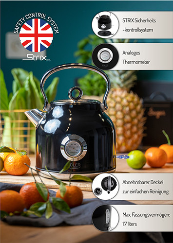 Czajnik elektryczny z termometrem 1,7L stal nierdzewna Adler 1346
