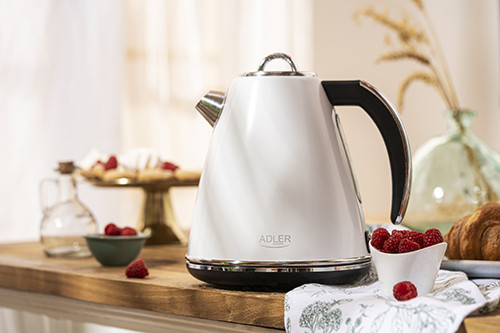 Czajnik elektryczny 1,5 L stal nierdzewna biały Adler 1343