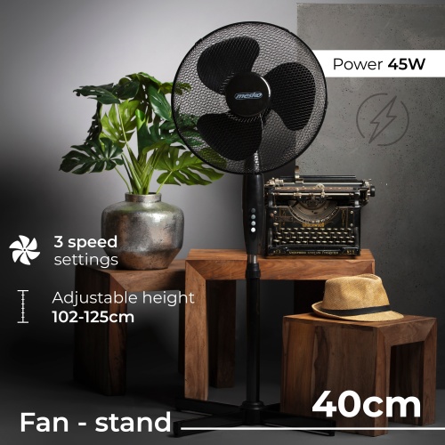 Wentylator stojący 40cm z regulacją wysokości i oscylacją Mesko 7311