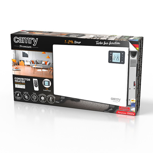 Grzejnik konwektorowy 2000W z pilotem LCD i timerem Camry 7739