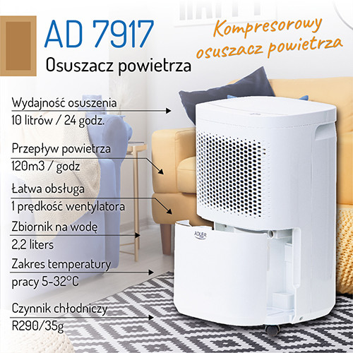 Osuszacz powietrza kompresorowy 10l/dobę z filtrem Adler 7917