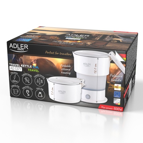 Czajnik turystyczny składany 0,6L silikonowy z podtrzymaniem temperatury Adler 1377