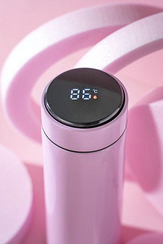 Termos z wyświetlaczem LED - 473ml różowy Adler 4506