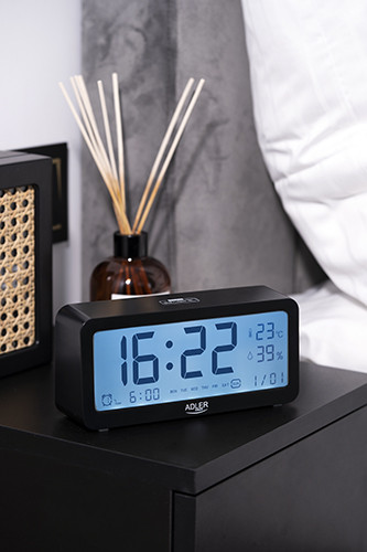 Budzik z czujnikiem temperatury i wilgotności Adler 1195