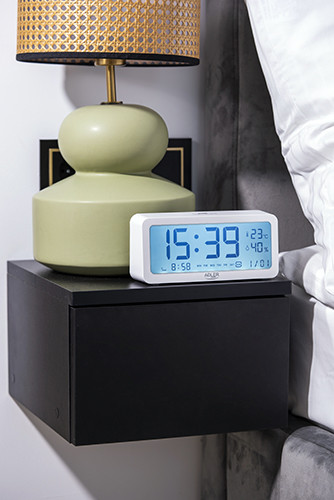 Budzik z czujnikiem temperatury i wilgotności - 3 alarmy - Adler 1195