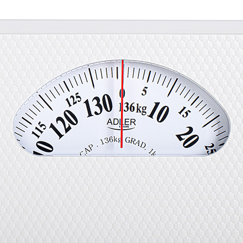 Mechaniczna waga łazienkowa biała - antypoślizgowa do 136kg Adler 8179
