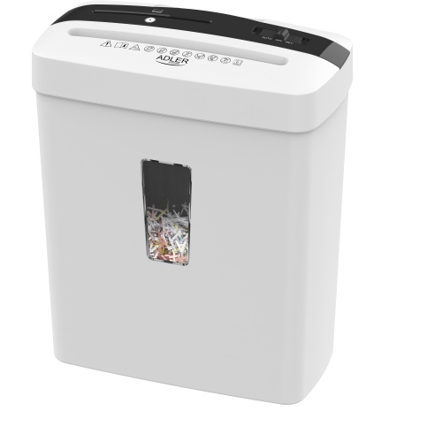 Niszczarka do dokumentów P-4 na 6 kartek z podajnikiem na CD Adler 1037