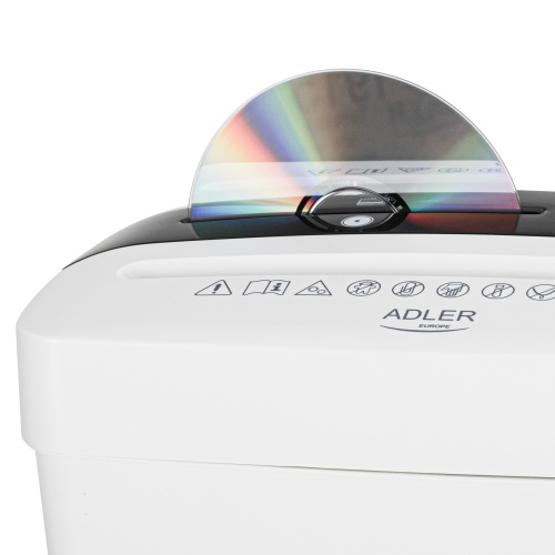 Niszczarka do dokumentów P-4 na 6 kartek z podajnikiem na CD Adler 1037