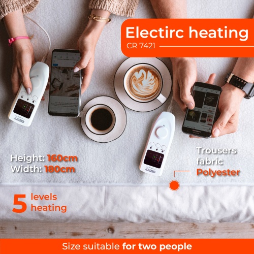 Elektryczny koc podkładowy z czasomierzem 160x180 cm Camry 7421