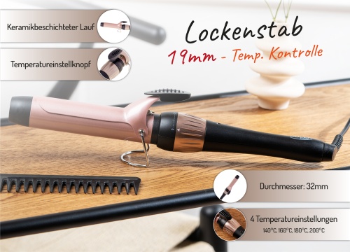 Lokówka 32mm ceramiczna z regulacją temperatury Adler 2118